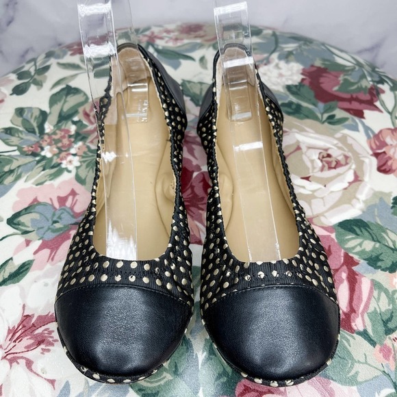 BLACK Saks Fifth Avenue | Black Polka Dot Ballet Flats | Sz 7 - Picture 3 of 14